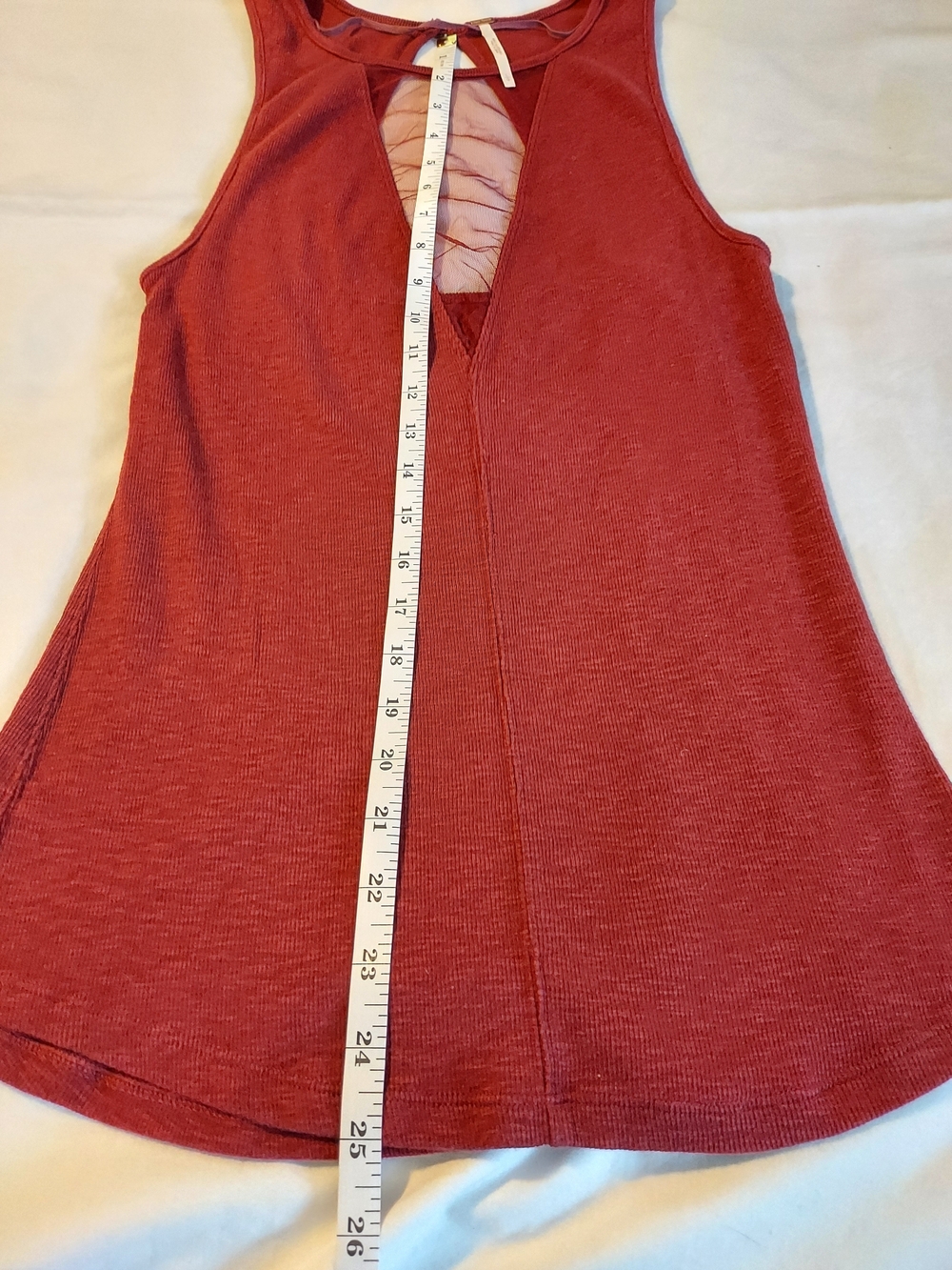 Free People Garnet Deep V-Neck Mesh Tank Top - L - Picture 6 of 8